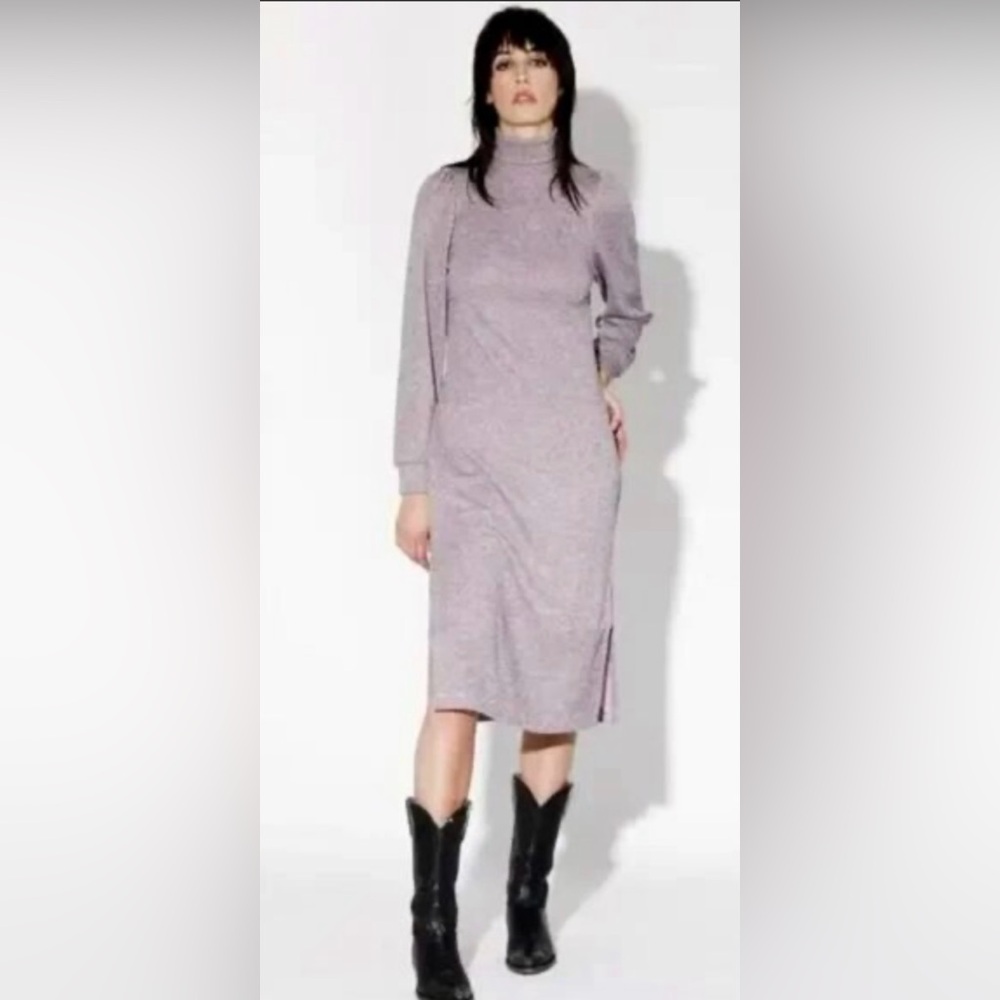Walter Baker Monica Pink Heather Metallic Knit Sweater Dress. Size S
